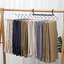 Stainless Steel Multi-Layer Pants Rack Folding Telescopic Anti-Slip Clothes Rack - Black