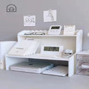 Elevated Double Layer Desktop Storage Rack for Office Dormitory Cosmetics Books - M