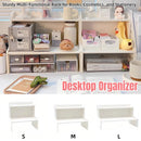 Elevated Double Layer Desktop Storage Rack for Office Dormitory Cosmetics Books - S