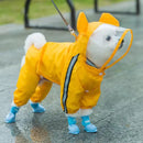 4pcs Cartoon Pet Rain Boots Waterproof Non-Slip Wear-Resistant Shoes for Dogs - Blue - M