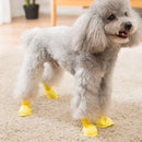 4pcs Cartoon Pet Rain Boots Waterproof Non-Slip Wear-Resistant Shoes for Dogs - Blue - M