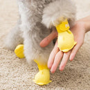 4pcs Cartoon Pet Rain Boots Waterproof Non-Slip Wear-Resistant Shoes for Dogs - Yellow - S