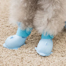 4pcs Cartoon Pet Rain Boots Waterproof Non-Slip Wear-Resistant Shoes for Dogs - Yellow - S