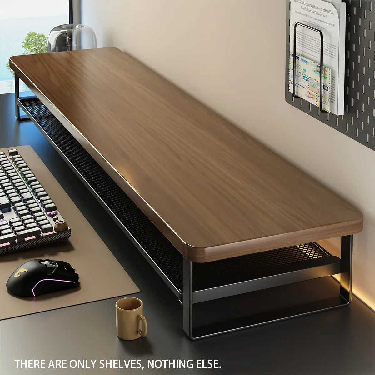 Monitor Stand Riser Desktop Shelf Organizer with Storage Mesh for PC Laptop