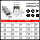 17PCS Pass Through Socket Set 10-24mm Ratchet Wrench Tool Kit CR-V