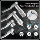 17PCS Pass Through Socket Set 10-24mm Ratchet Wrench Tool Kit CR-V