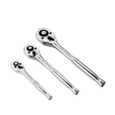 Quick Release Ratchet Handle 1/4 inch 3/8 inch 1/2 inch Drive Reversible Socket Wrench - 16x245x42mm