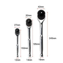 Quick Release Ratchet Handle 1/4 inch 3/8 inch 1/2 inch Drive Reversible Socket Wrench - 16x245x42mm