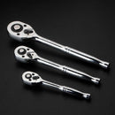 Quick Release Ratchet Handle 1/4 inch 3/8 inch 1/2 inch Drive Reversible Socket Wrench - 16x245x42mm
