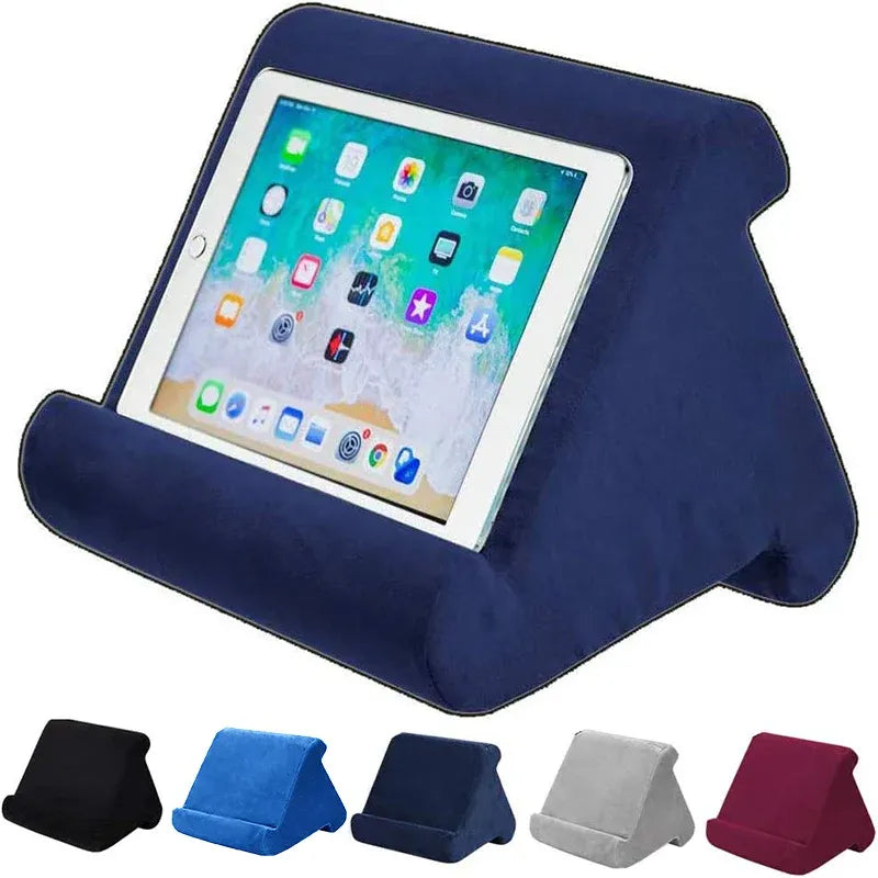 Tablet Pillow Stands For iPad Book Reader Holder Rest Laps Reading Cushion - Dark Blue