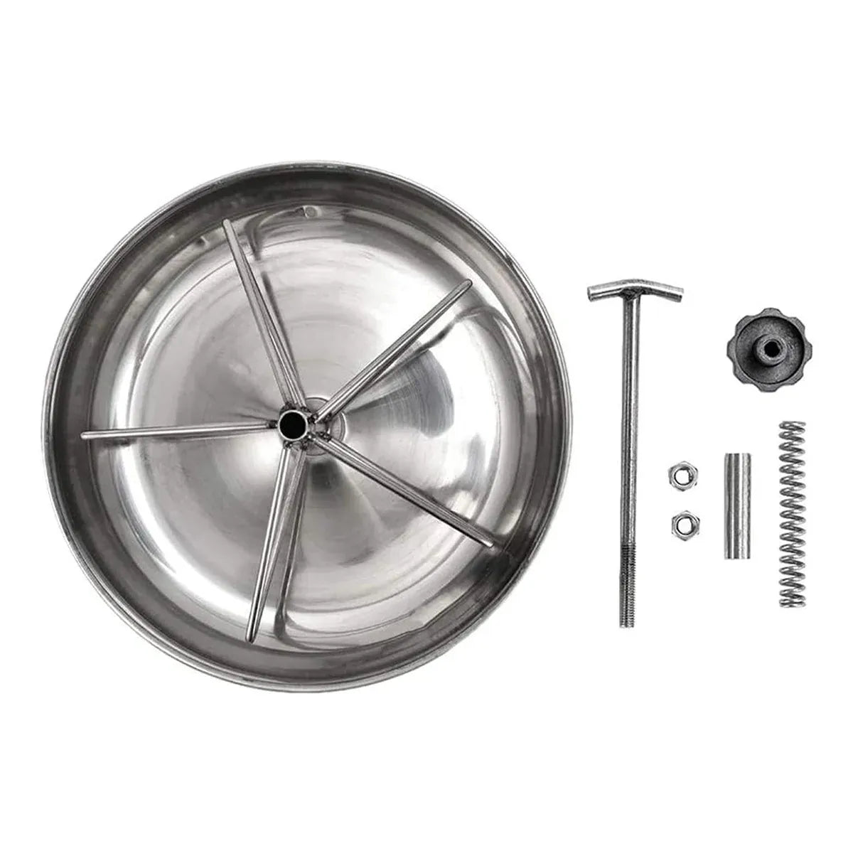 Piglet Feeding Trough Stainless Steel Round Basin Feeder Bowl for Farm Livestock