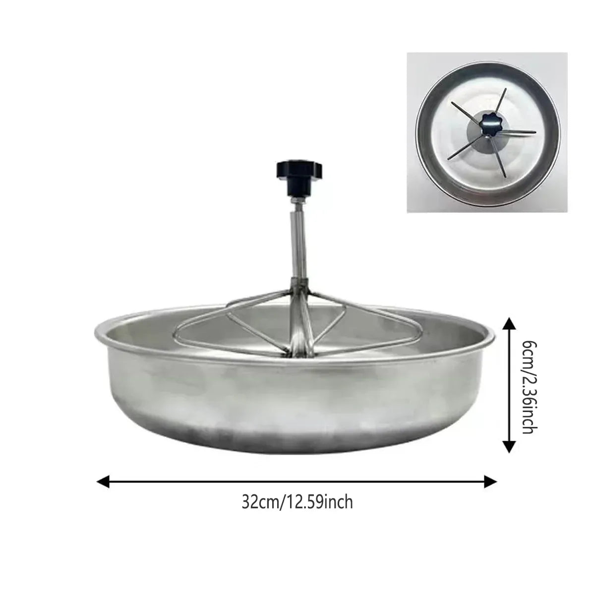 Piglet Feeding Trough Stainless Steel Round Basin Feeder Bowl for Farm Livestock