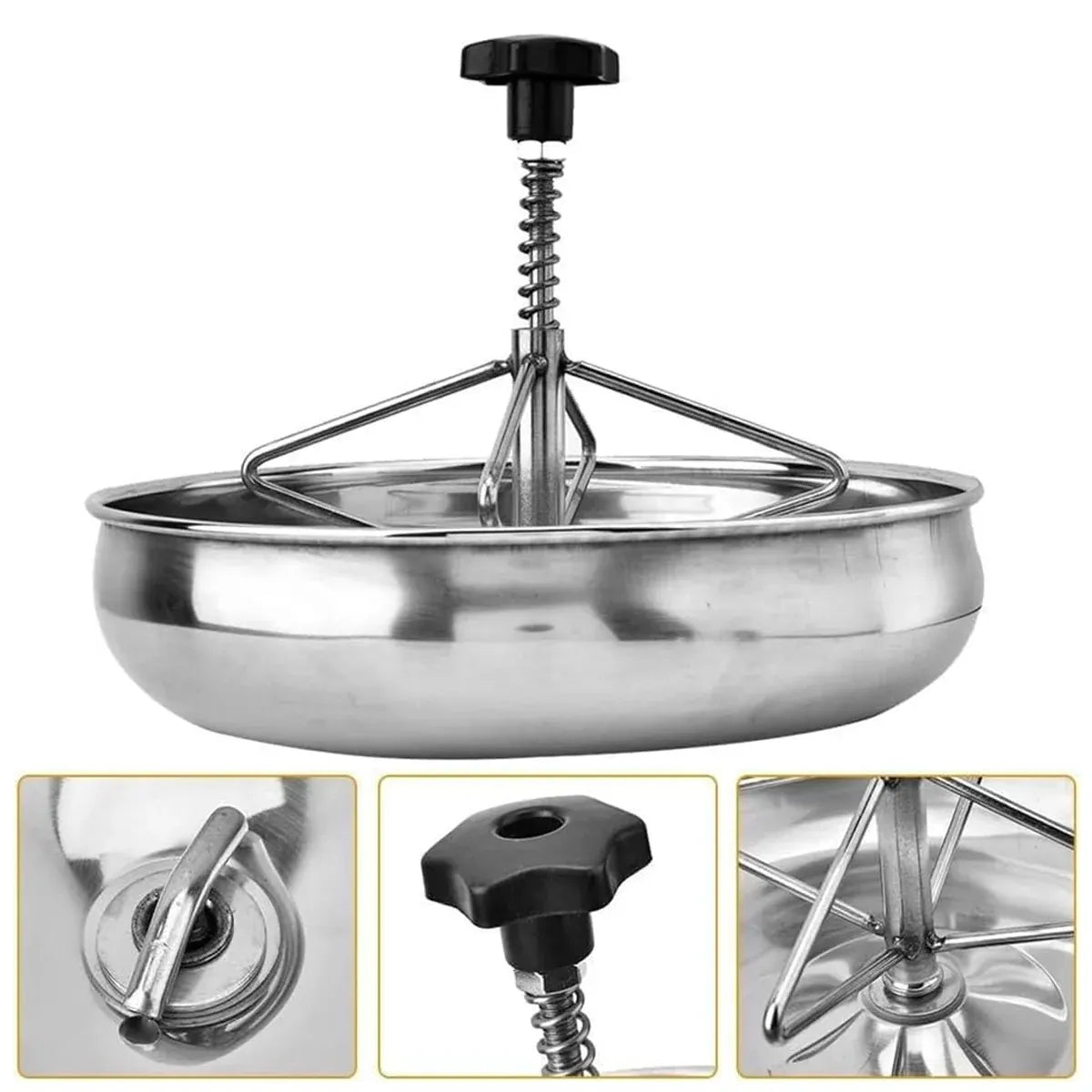 Piglet Feeding Trough Stainless Steel Round Basin Feeder Bowl for Farm Livestock