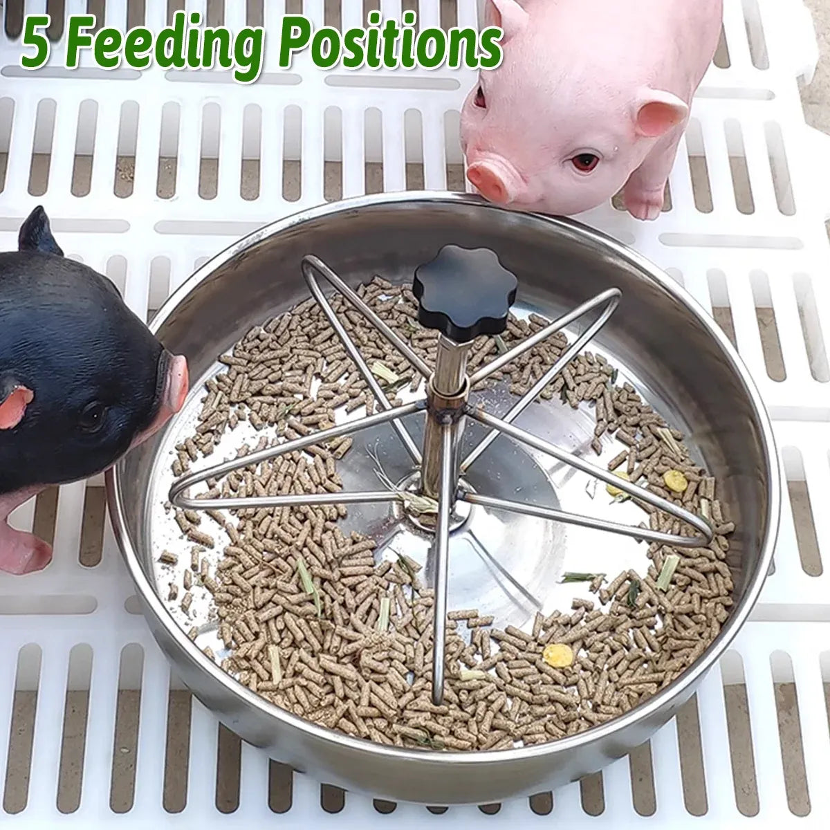 Piglet Feeding Trough Stainless Steel Round Basin Feeder Bowl for Farm Livestock