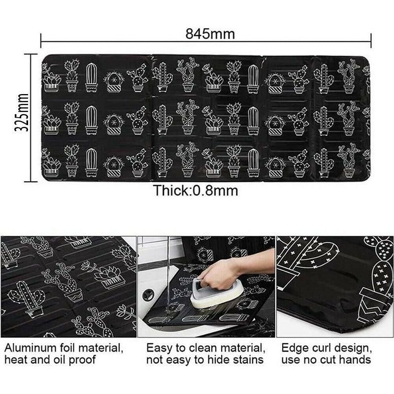 Kitchen Oil Splash Guard Wall Foil Protector Stove Cover Removable Baffle Screen - Red