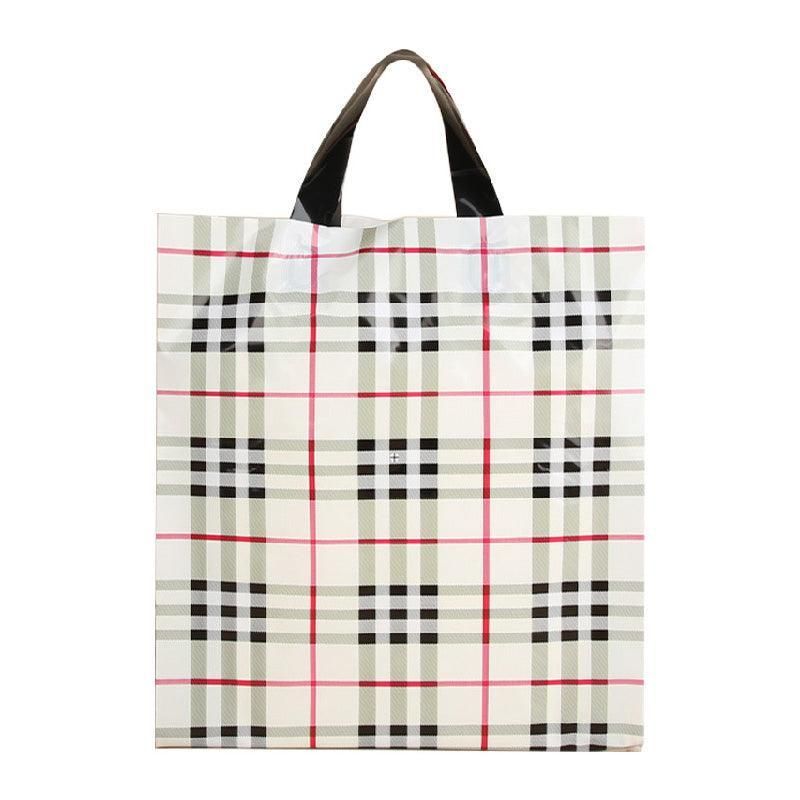 50x Reusable Plastic Tote Bag Eco Friendly Shopping Bags Durable Large Capacity - Red-Black 42*35*8cm