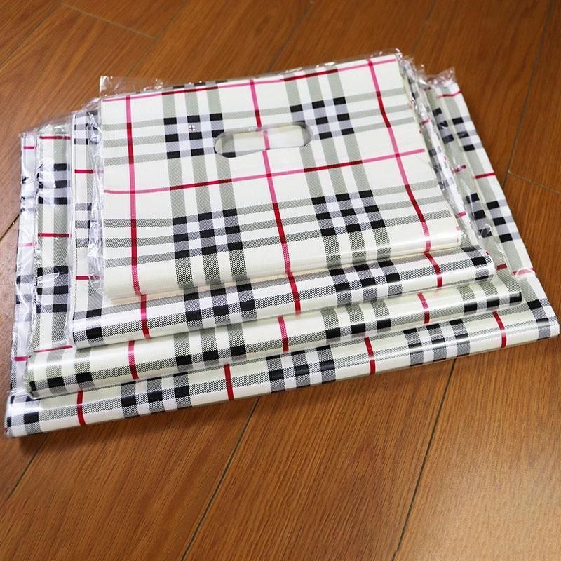 50x Reusable Plastic Tote Bag Eco Friendly Shopping Bags Durable Large Capacity - Red-Black 42*35*8cm