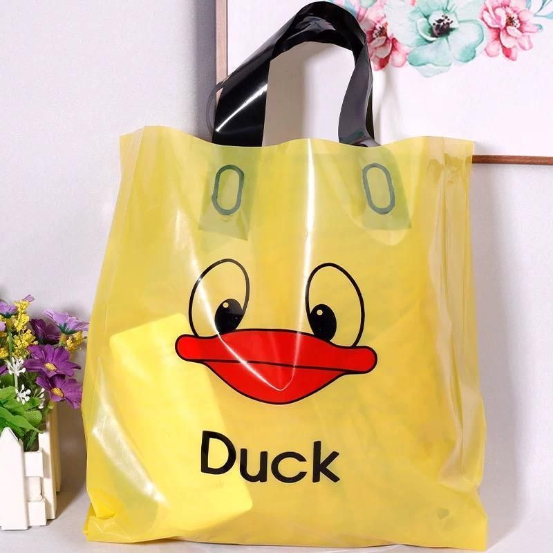50x Reusable Plastic Tote Bag Eco Friendly Shopping Bags Durable Large Capacity - Red-Black 42*35*8cm