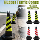 2PCS Rubber Traffic Cone Safety Cone Flexible for Construction