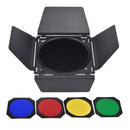 7 Inch 4-Leaf BarnDoor Kit Light Modifier for Flash Speedlight Camera Lighting