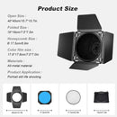 7 Inch 4-Leaf BarnDoor Kit Light Modifier for Flash Speedlight Camera Lighting