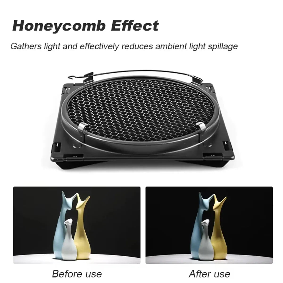 7 Inch 4-Leaf BarnDoor Kit Light Modifier for Flash Speedlight Camera Lighting