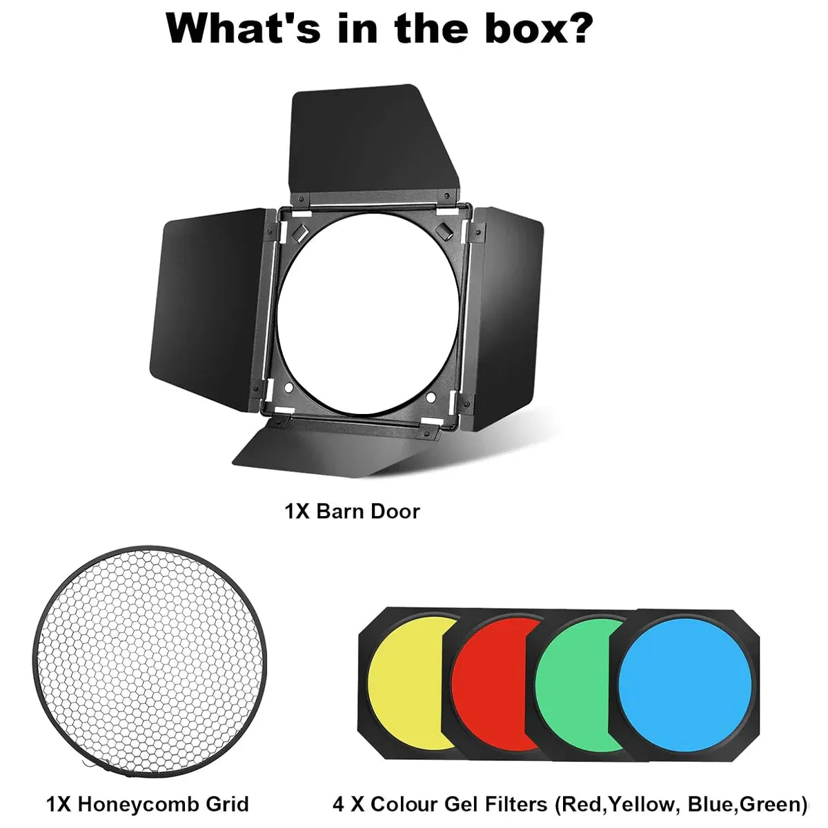 7 Inch 4-Leaf BarnDoor Kit Light Modifier for Flash Speedlight Camera Lighting