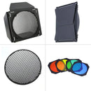 7 Inch 4-Leaf BarnDoor Kit Light Modifier for Flash Speedlight Camera Lighting