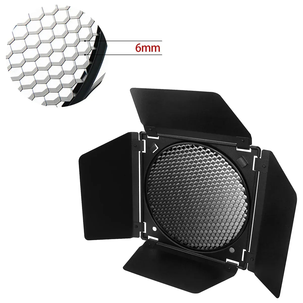 7 Inch 4-Leaf BarnDoor Kit Light Modifier for Flash Speedlight Camera Lighting
