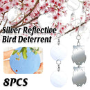 8 PCS Bird Repellent Reflector Mirror Outdoor Farm Hanging Bird Scare Device - Round Hanging