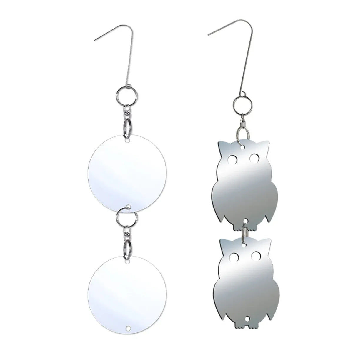 8 PCS Bird Repellent Reflector Mirror Outdoor Farm Hanging Bird Scare Device - Round Hanging