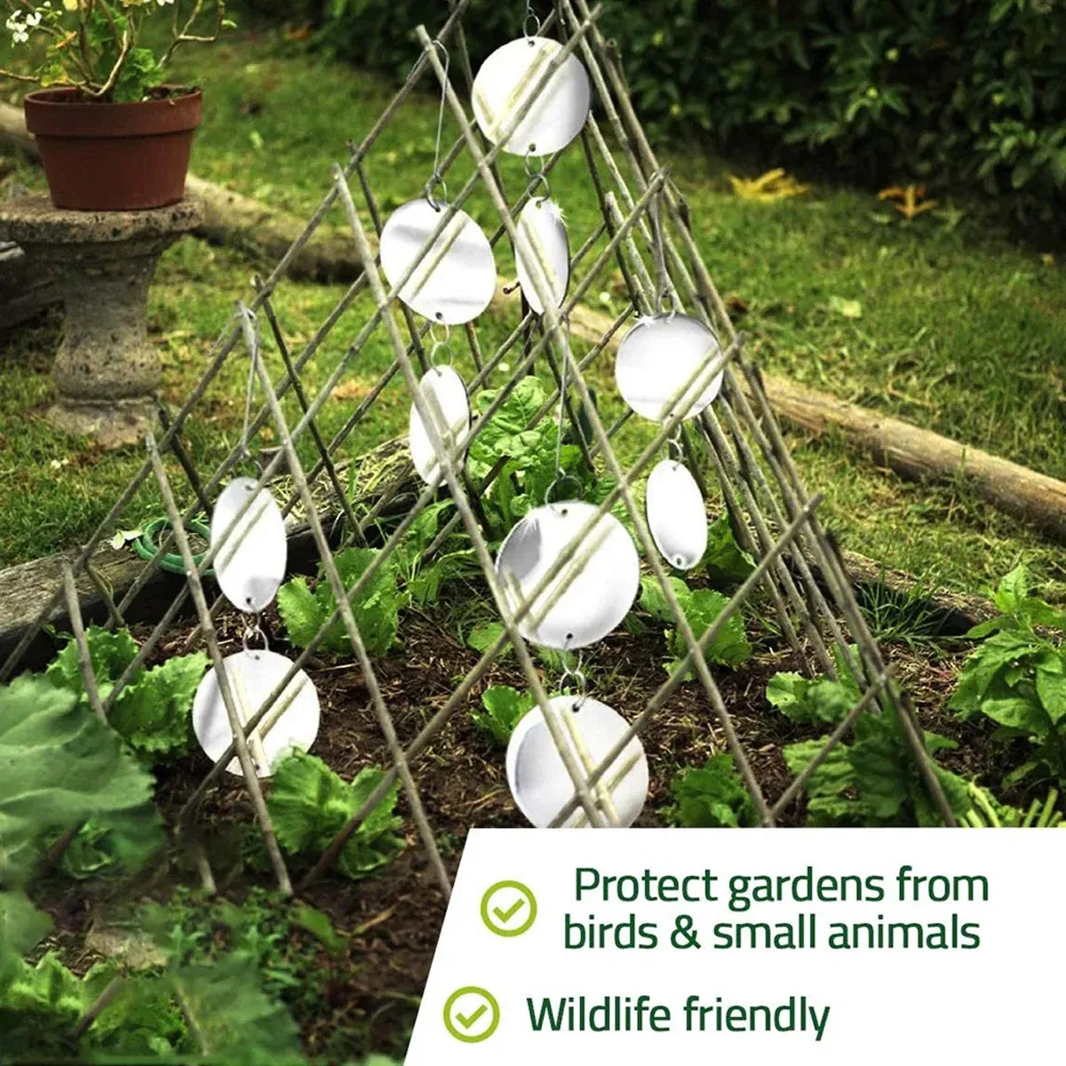 8 PCS Bird Repellent Reflector Mirror Outdoor Farm Hanging Bird Scare Device - Round Hanging