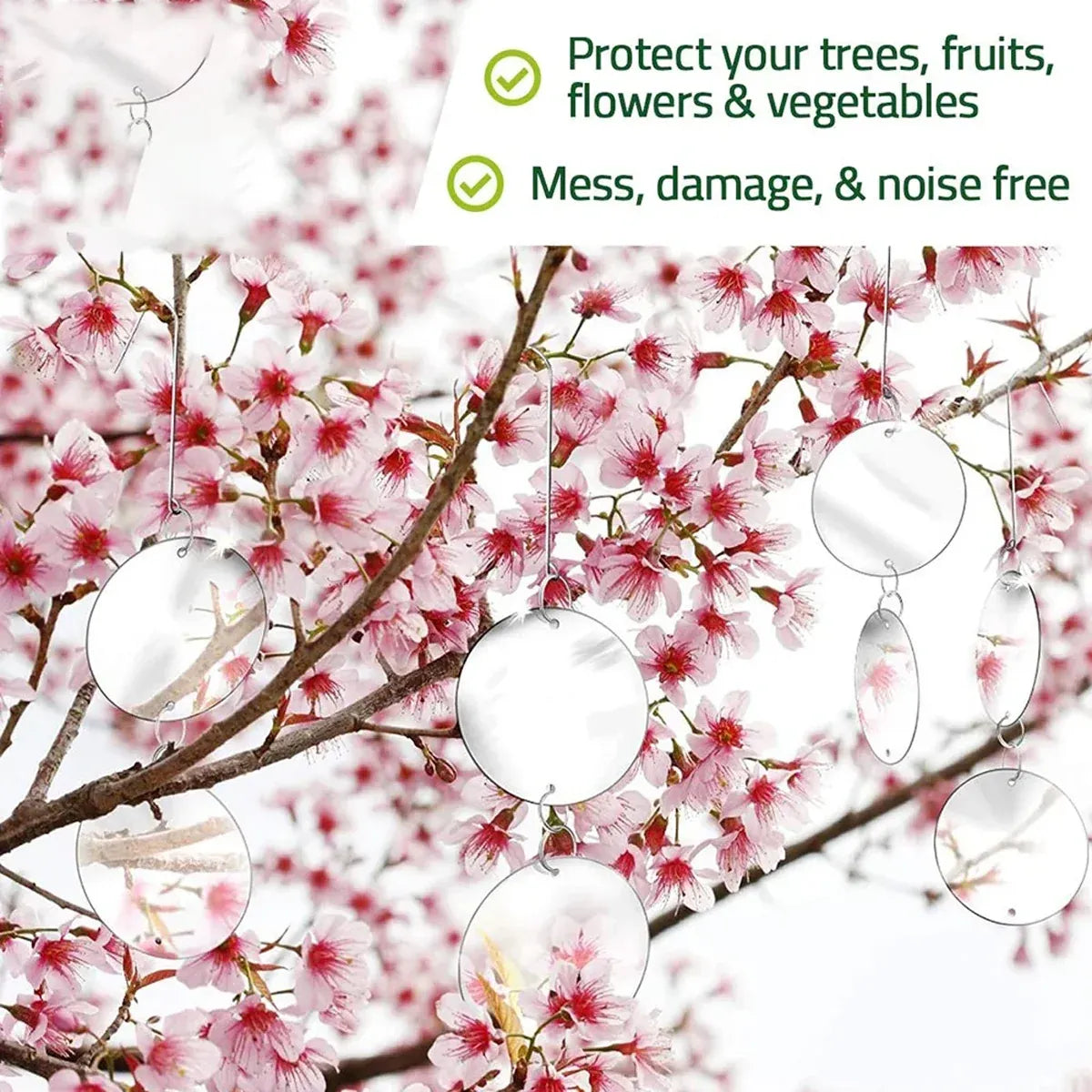 8 PCS Bird Repellent Reflector Mirror Outdoor Farm Hanging Bird Scare Device - Owl Hanging