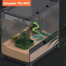 Reptile Anti Escape Feeding Basin Self Catch Feeder for Lizard Snake Pet Care - Green-L