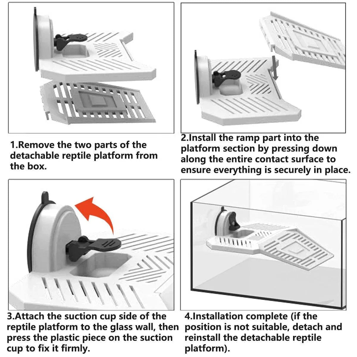 Turtle Basking Platform Fish Tank Climbing Ramp Aquascape Ladder Ramp for Pets - L