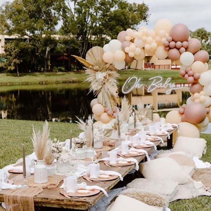 Retro Pink Balloon Arch Kit Set Garland for Birthday Wedding Party Decoration - 108PCS