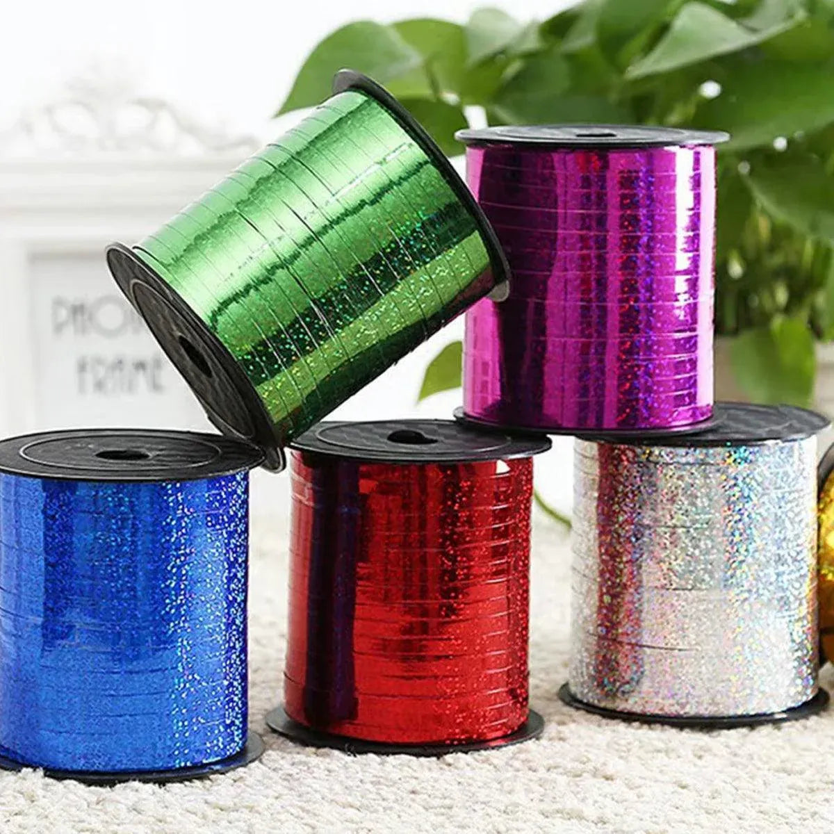5mm Balloon Ribbon Curling Party String Gift Wrap Decoration Birthday Wedding - Laser-Blue