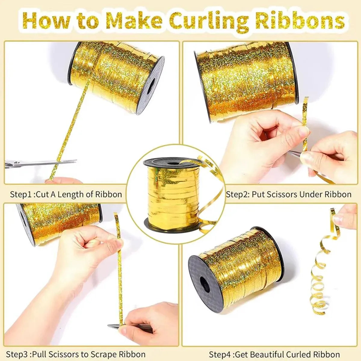 5mm Balloon Ribbon Curling Party String Gift Wrap Decoration Birthday Wedding - Laser-Blue