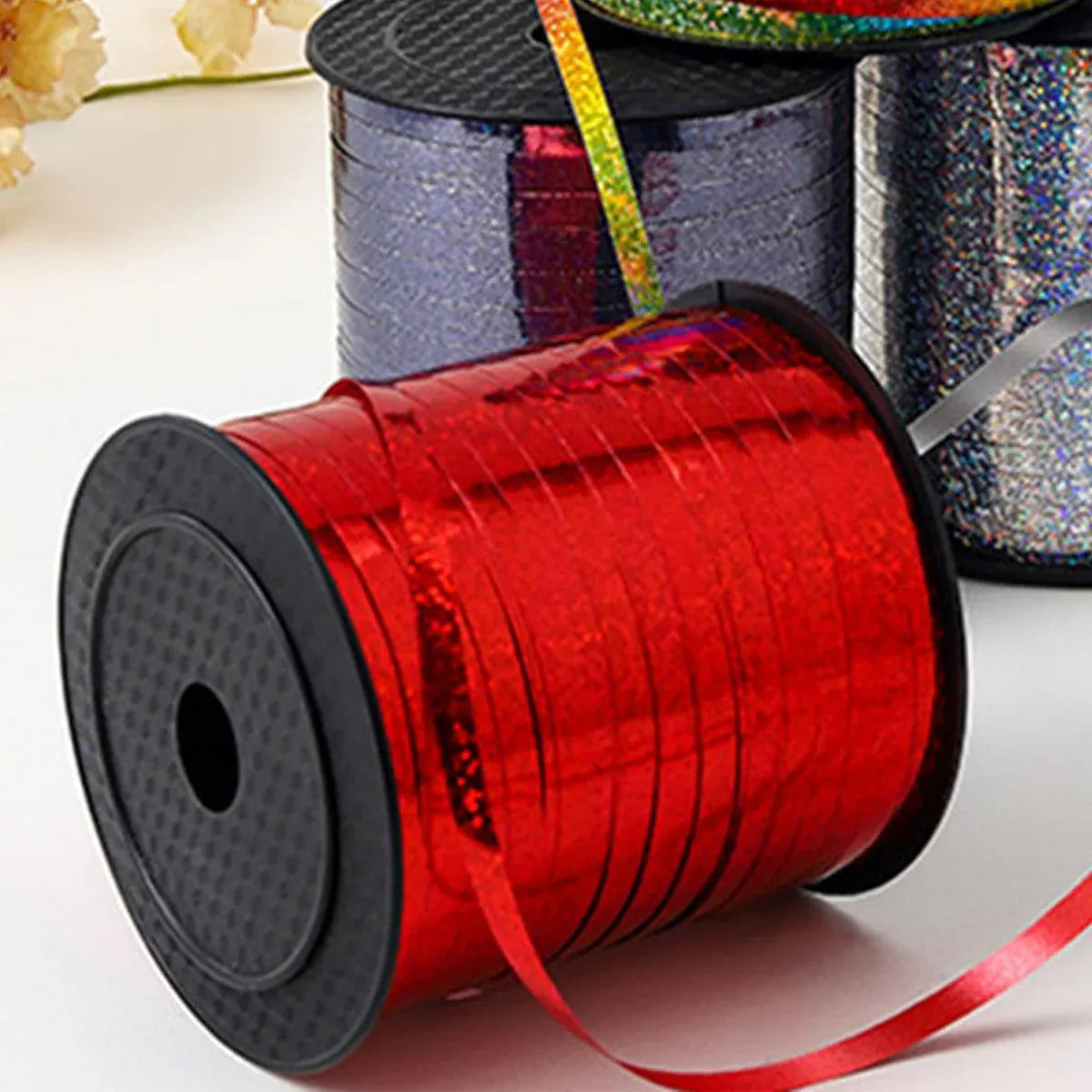 5mm Balloon Ribbon Curling Party String Gift Wrap Decoration Birthday Wedding - Laser-Rose Red
