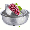 3-Piece Nested Drain Basket Set with Side Handles