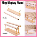 Simple Wooden Jewellery Organizer Rack Ring Display Stand for Rings Earrings - Double