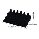 Three Layer Flocking Jewelry Display Stand 18 Finger Ring Organizer Holder