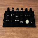 Three Layer Flocking Jewelry Display Stand 18 Finger Ring Organizer Holder