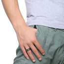 Spinner Rings Mens Womens Fidget Rotating Ring Silver Stainless Steel Size 7 - Black