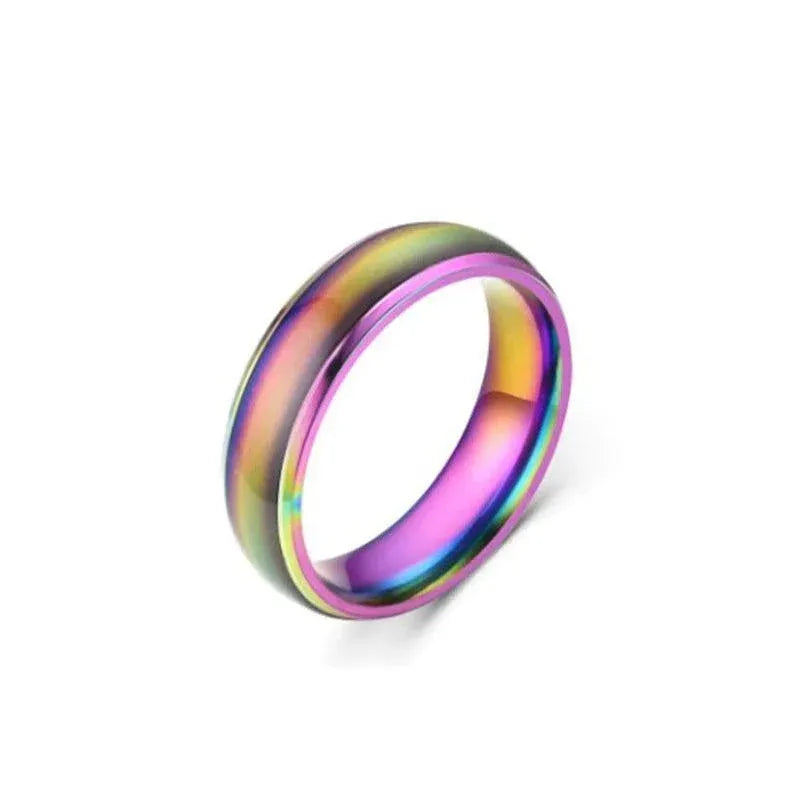 Mood Colour Changing Ring Temperature Sensitive Stainless Steel US Size 10 - Colourful