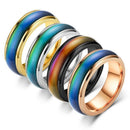 Mood Colour Changing Ring Temperature Sensitive Stainless Steel US Size 10 - Colourful