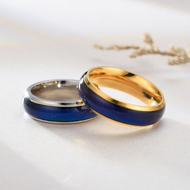 Mood Colour Changing Ring Temperature Sensitive Stainless Steel US Size 9 - Colourful