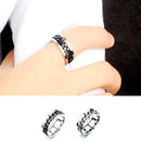 Spinner Rings Mens Womens Fidget Rotating Ring Silver Stainless Steel Size 7 - Rainbow