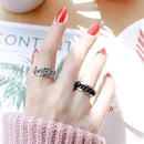 Spinner Rings Mens Womens Fidget Rotating Ring Silver Stainless Steel Size 7 - Rainbow