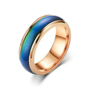 Mood Colour Changing Ring Temperature Sensitive Stainless Steel US Size 6 - Rose Gold